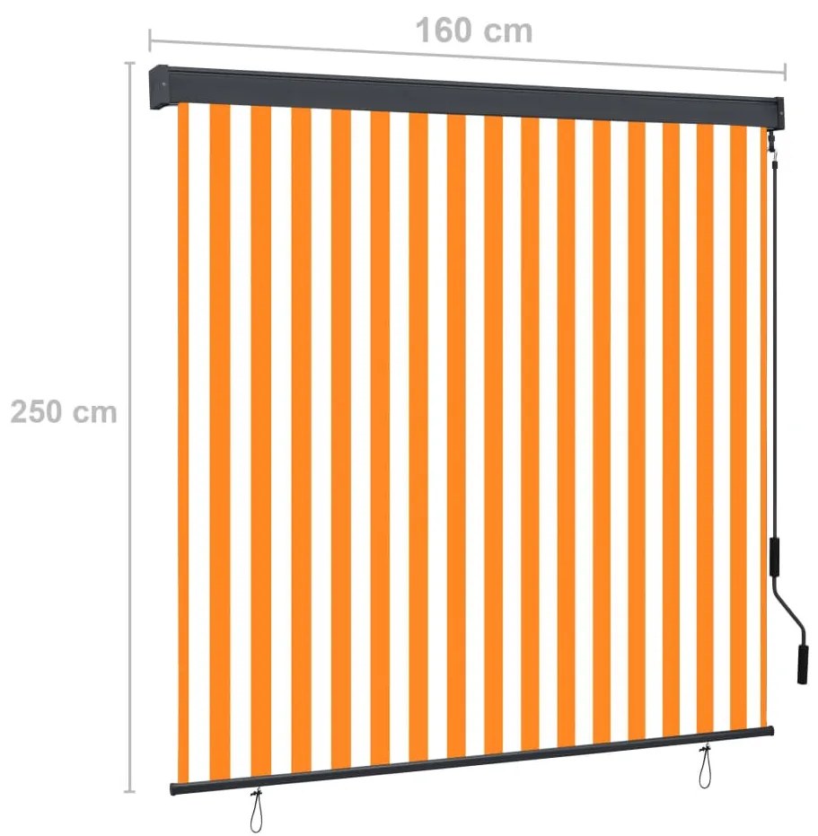 fehér és narancssárga kültéri roló 160 x 250 cm
