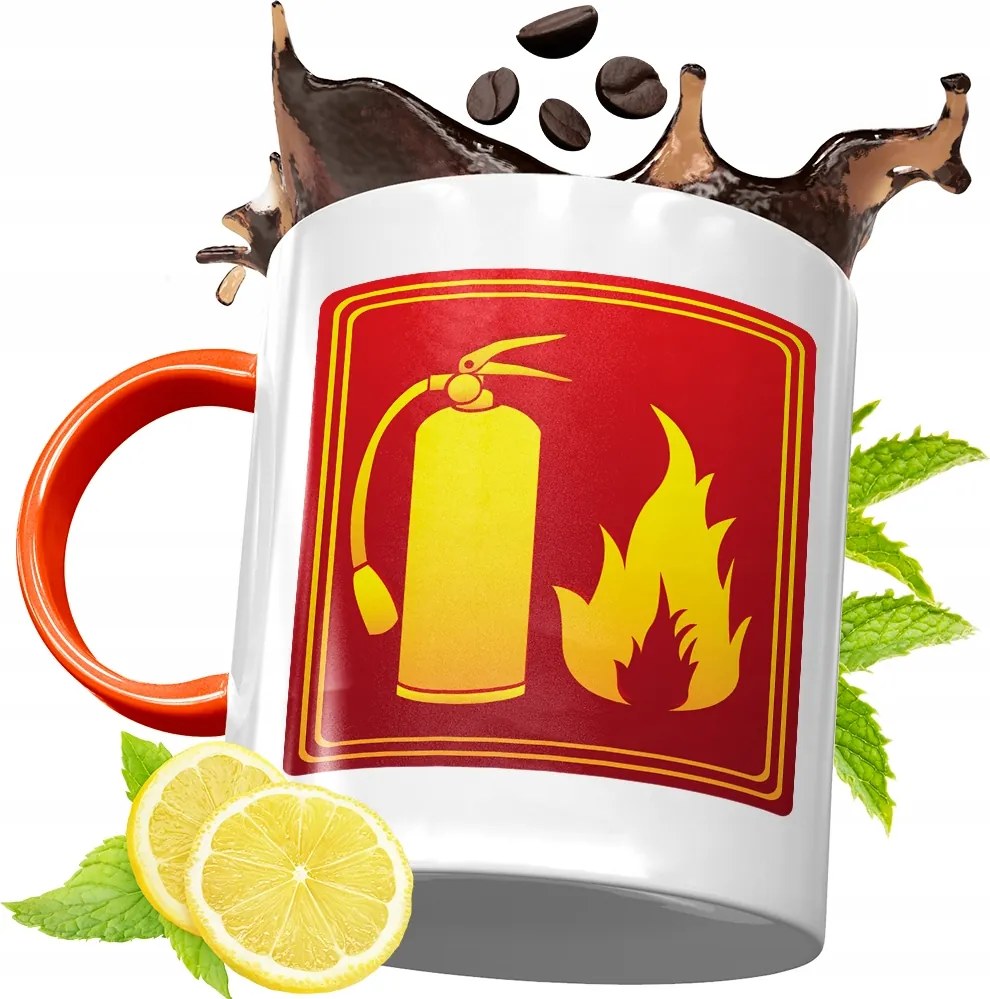 Narancssárga Bögre Tűzoltónak Tökéletes Ajándék fényképes nyomtatással