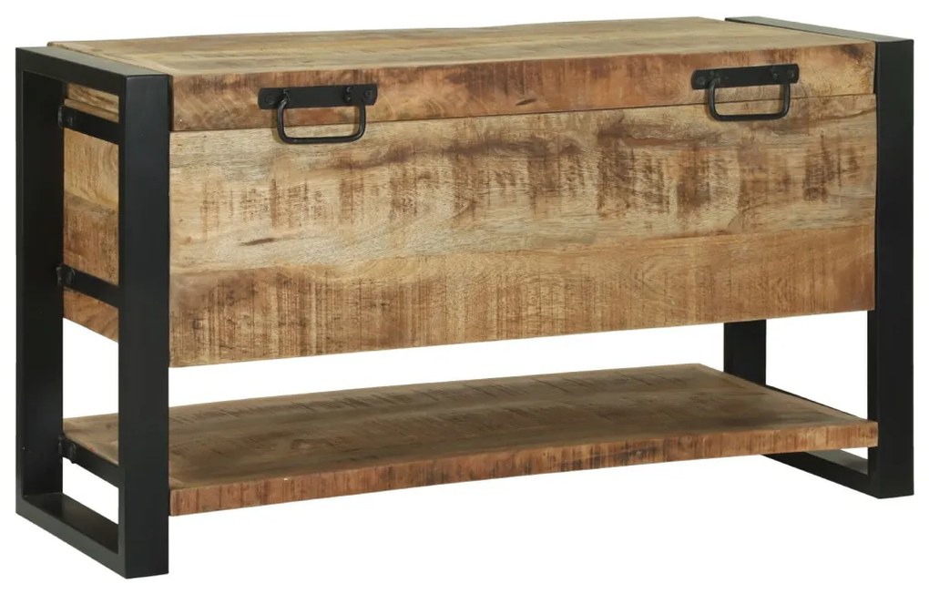 vidaXL Tároló Doboz tárolóval Barna 80 x 35 x 45 cm Tömör mangófa