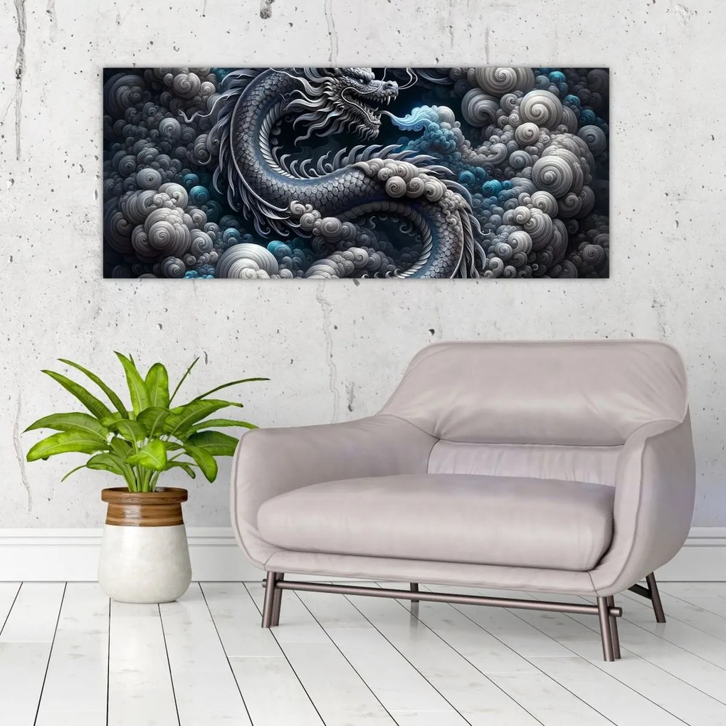 Kép – Sárkány a füstben (120x50 cm)
