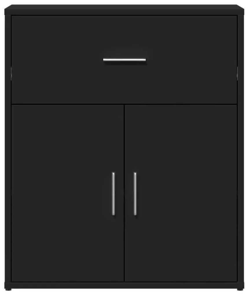 vidaXL 2 db fekete szerelt fa tálalószekrény 60 x 31 x 70 cm