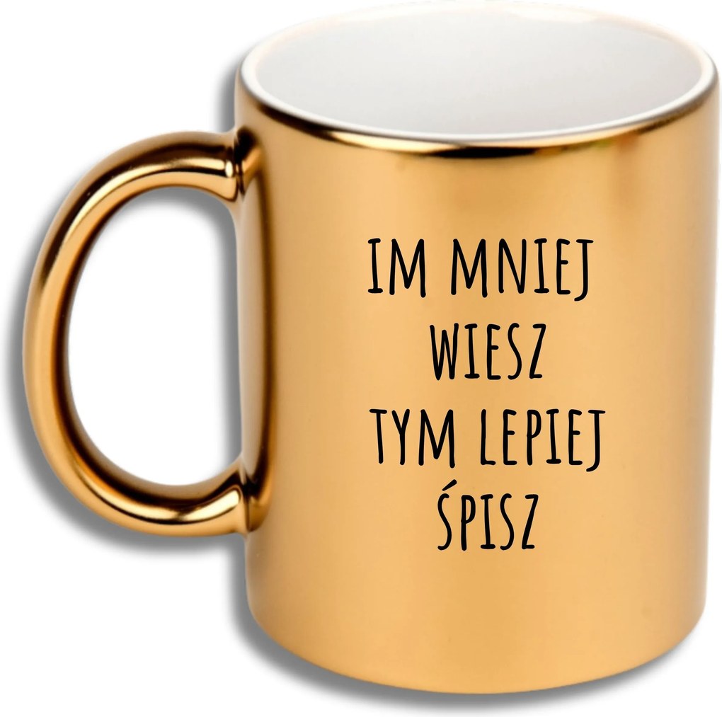 Arany Bögre Ajándék Különböző Alkalmakra Ajándék Minél Kevesebbet Tudsz