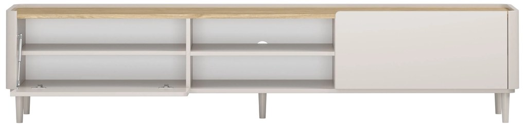 Elivo TV állvány 220 cm fém lábakon - kasmír / olajozott tölgy