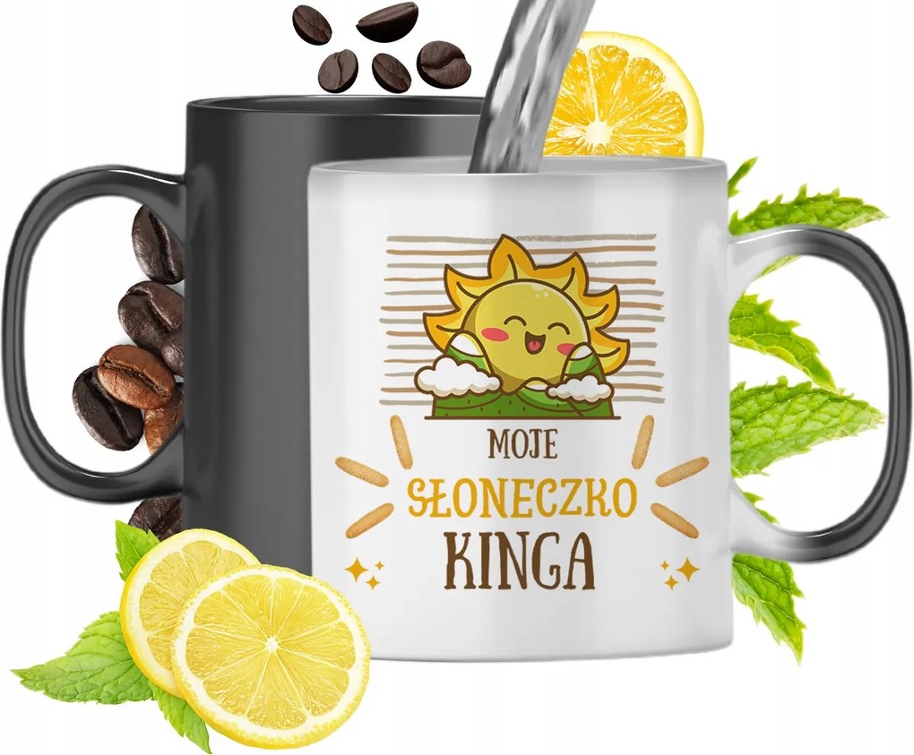 Mágikus bögre Kingának Fekete matt nyomott mintával 330ml