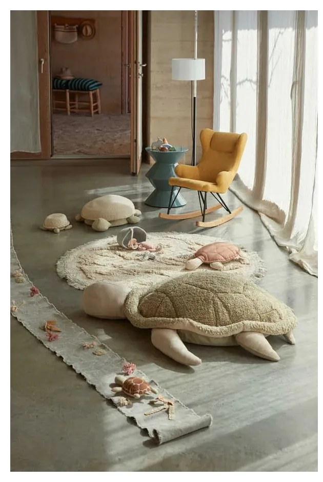 Bézs pamut gyerek játszószőnyeg ø120 cm Island – Lorena Canals