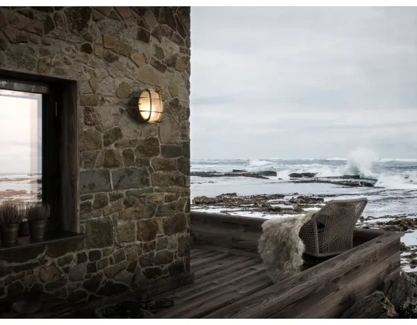 Nordlux - Kültéri fali lámpatest POLPERRO 1xE27/12,5W/230V IP64 sárgaréz