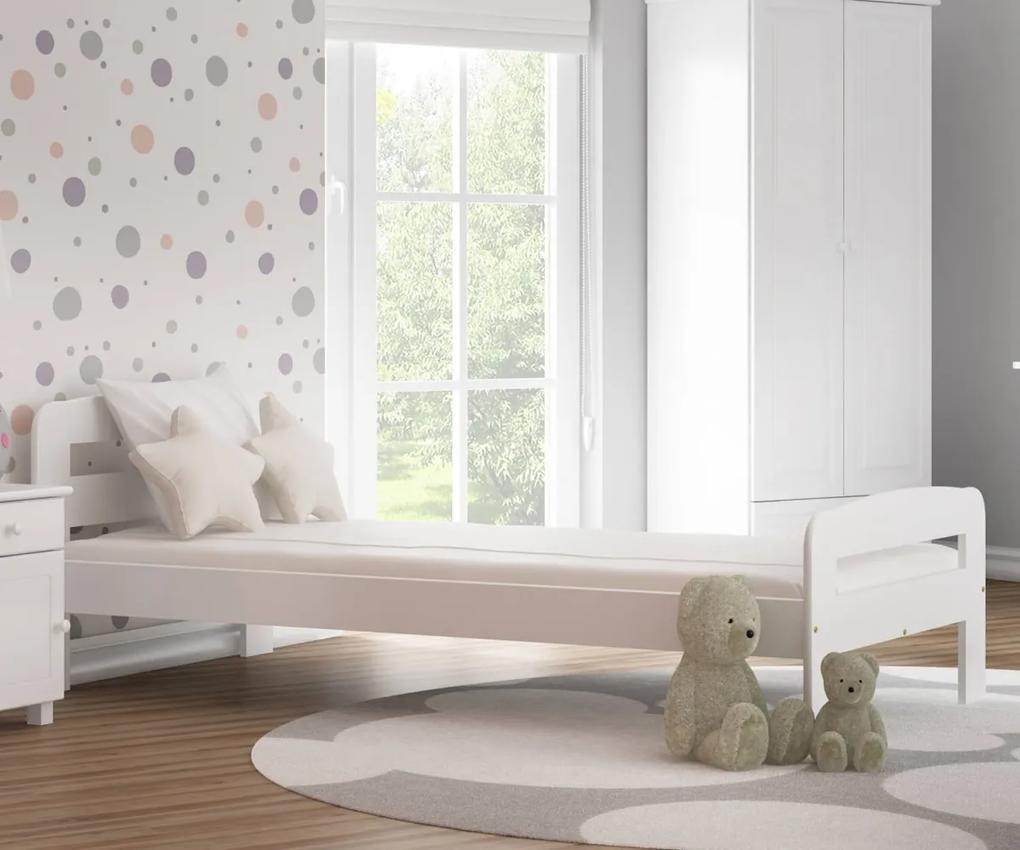 AMI nábytek Nastenka ágy 90x200 tömör fenyő fehér