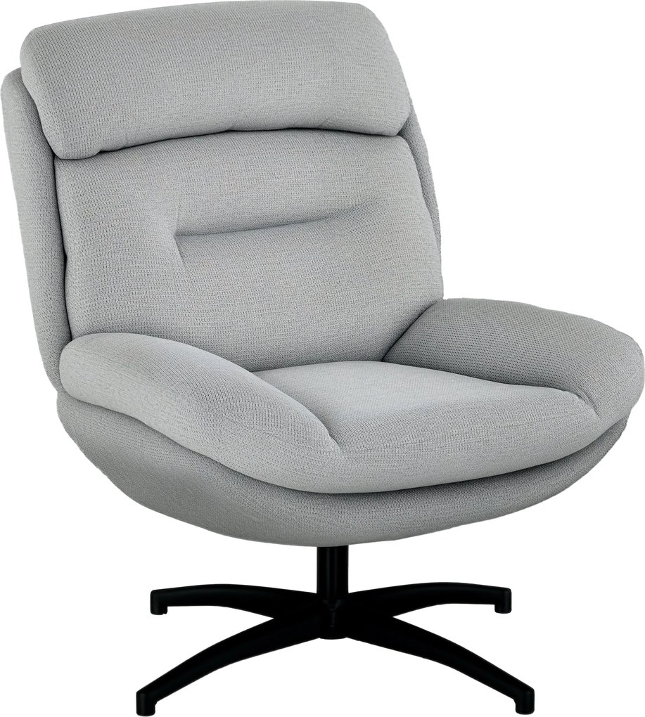 HOMCOM Forgószék Széles Üléssel, Beépített Karfával, Kárpitozott Relaxfotel Víztaszító Chenille Hatással, Acél Lábbal, Nappalihoz, Szürke | Aosom