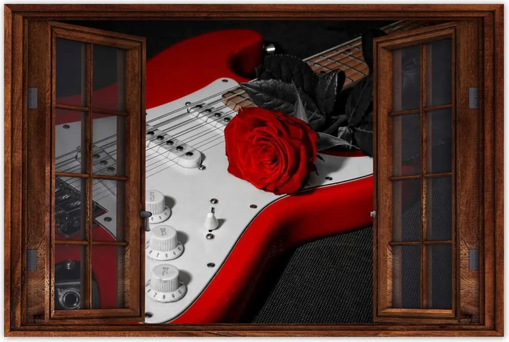 Poszterek 120x80 Rózsa Elektromos gitár