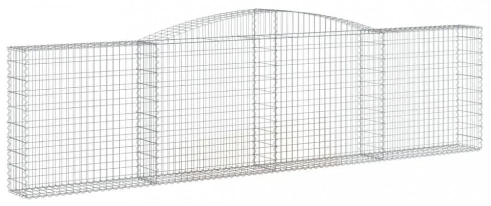 9 db íves horganyzott vas gabion kosár 400x30x100/120 cm