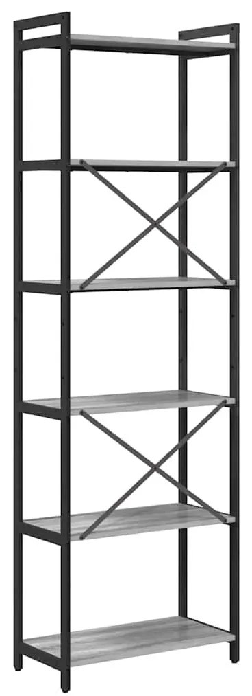 Könyvszekrény Szürke sonoma 60 x 30 x 188 cm Faanyag