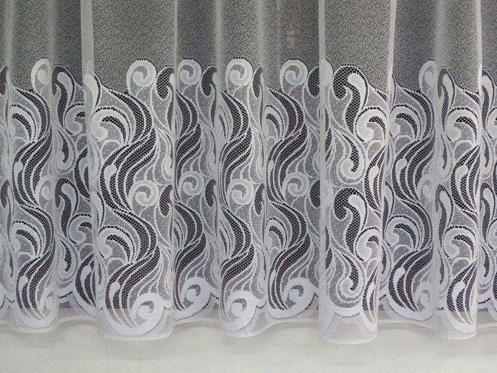 Mg Függöny jacquard Zuza Fehér 400x120 szalaggal