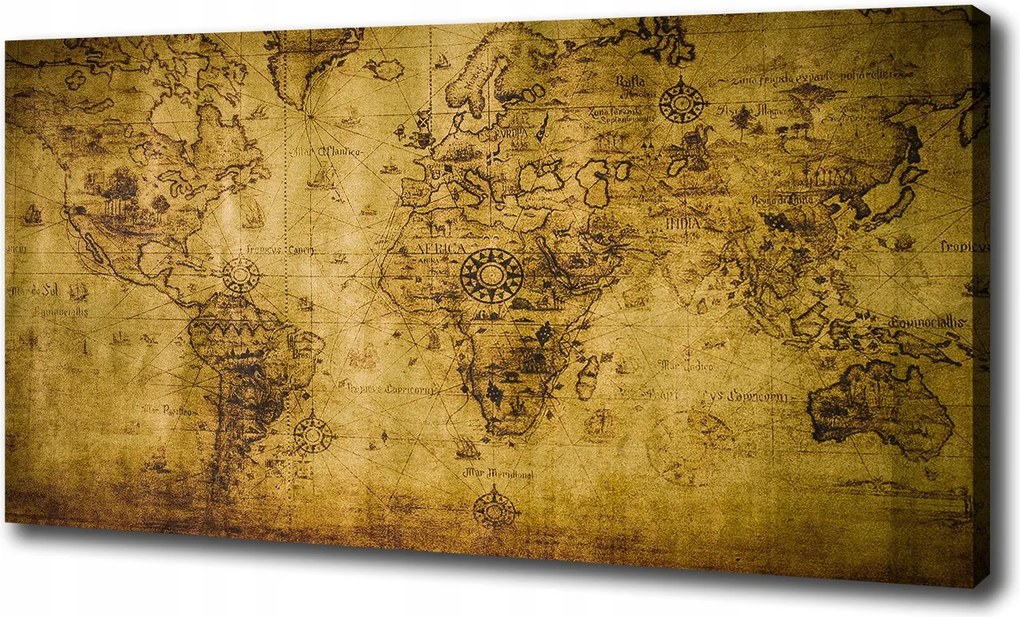 Vászonkép Régi világtérkép 100x70 cm