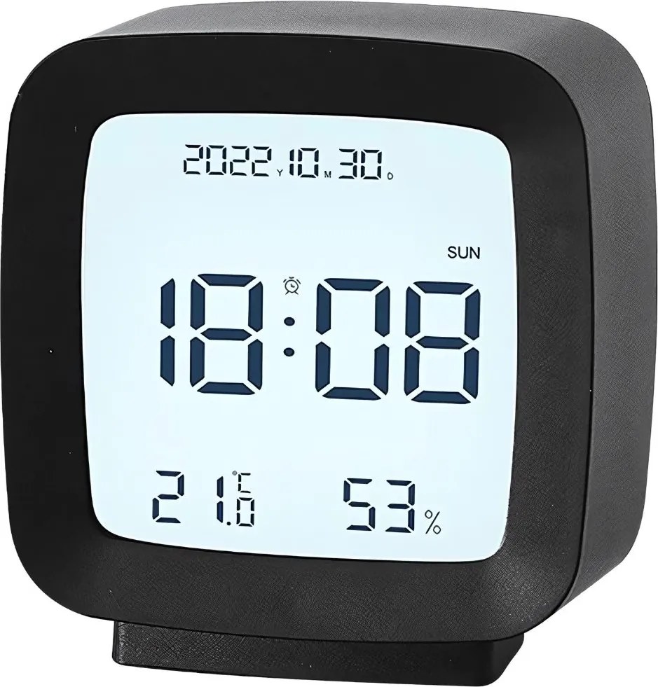 Ébresztőóra Dátummal És Hőmérséklettel Szundi Funkcióval LCD Nedvesség A Levegőben