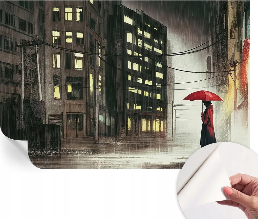 Design fali fotótapéta Öntapadós Eső város 104x70 cm