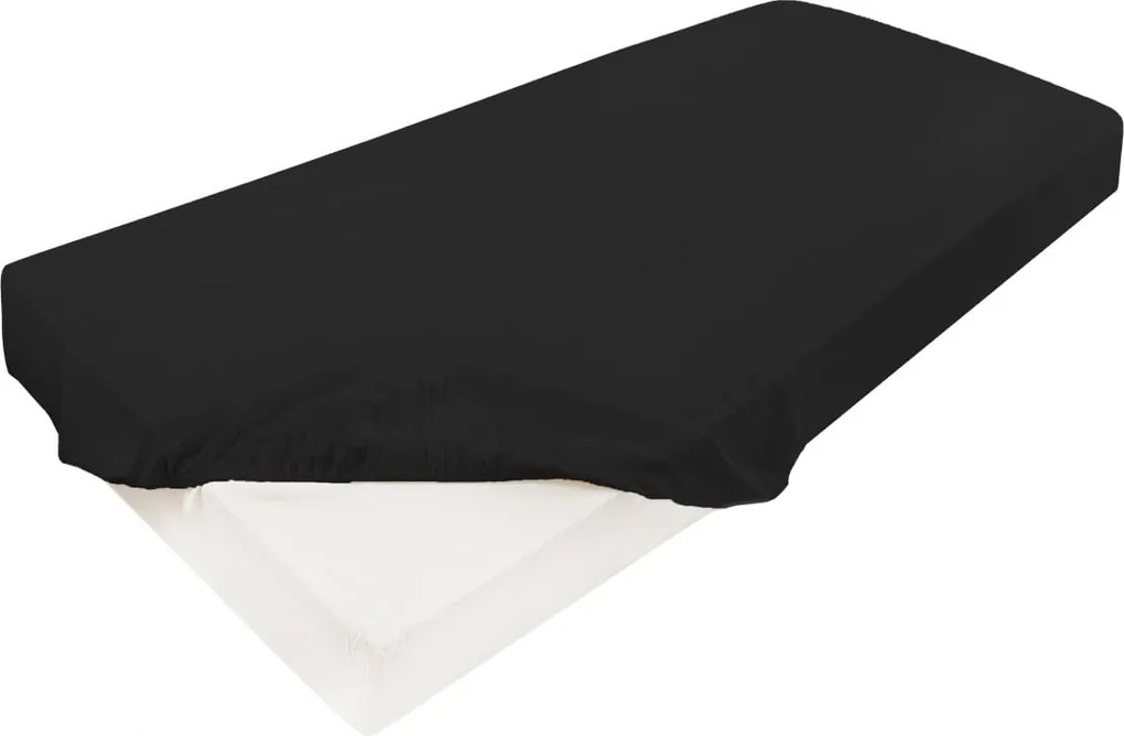 Szatén gumis lepedő Gold 180/190x190/200x25 Fekete