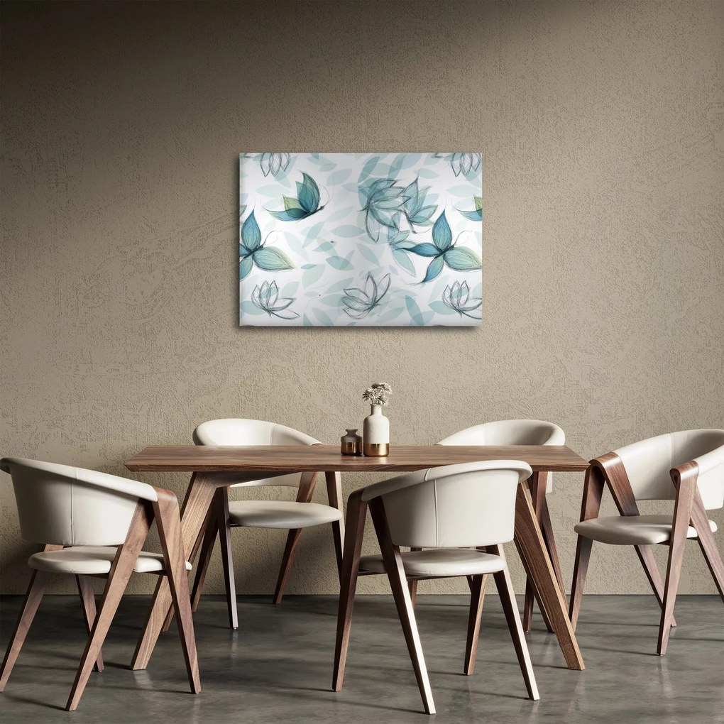 Kép - kék csokornyakkendő (70x50 cm)