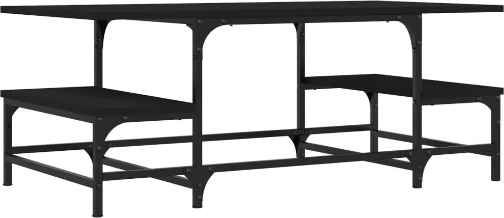 vidaXL fekete szerelt fa dohányzóasztal 100 x 50,5 x 40 cm