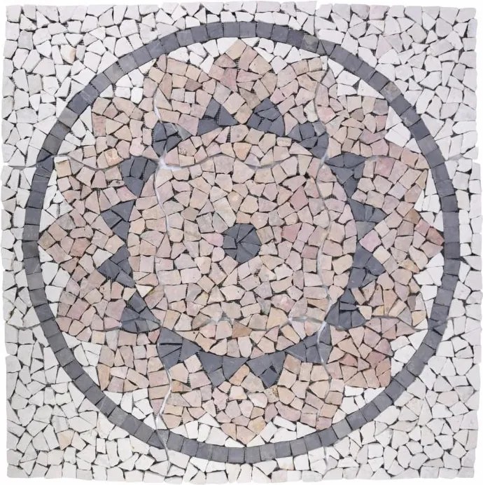 Márvány mozaik nap motívum 90 x 90 cm