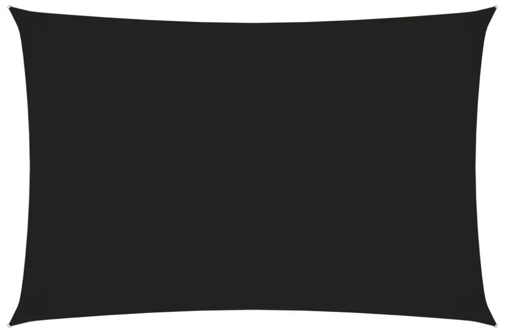fekete téglalap alakú oxford-szövet napvitorla 2,5 x 5 m