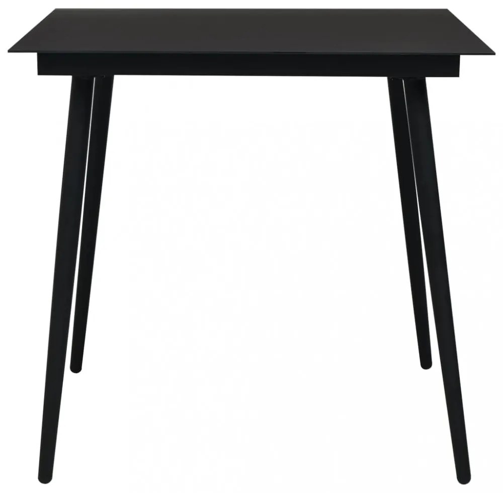 5 részes fekete PVC rattan kültéri étkezőgarnitúra