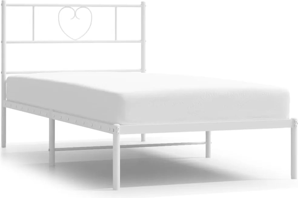vidaXL fehér fém ágykeret fejtámlával 90x200 cm