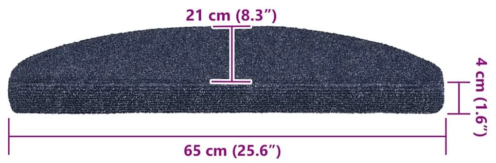 30 db kék öntapadó lépcsőszőnyeg 65x21x4 cm