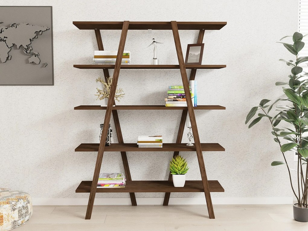 könyvespolc Perla - Walnut