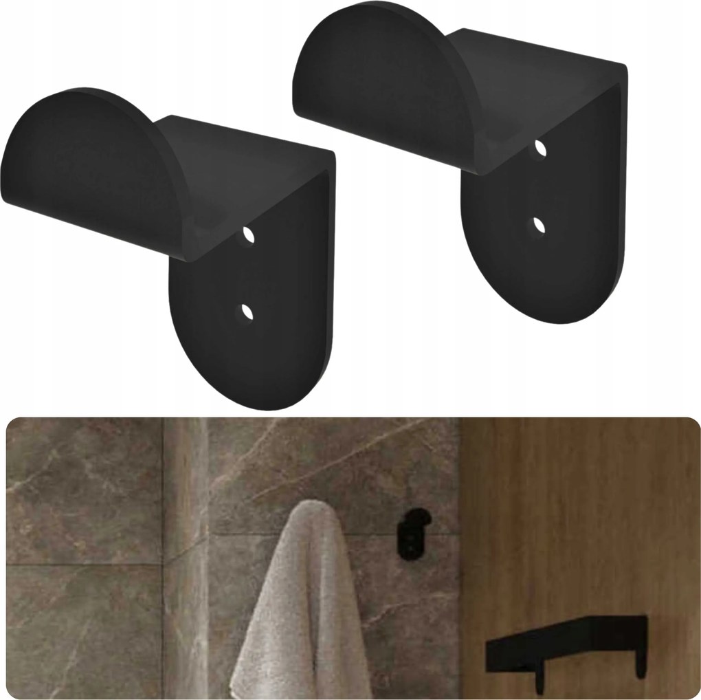 Akasztó Fürdőszobai Akasztó Halo Törölköző Loft Fali Akasztó Fém 2 db