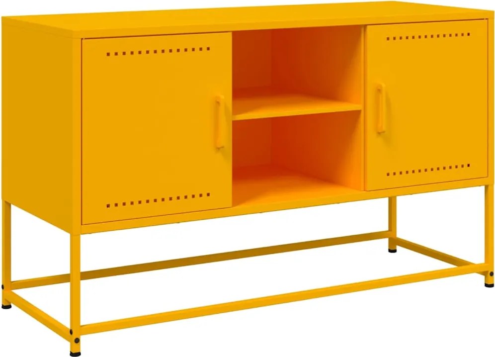 vidaXL mustársárga acél TV-szekrény 100,5x39x60,5 cm