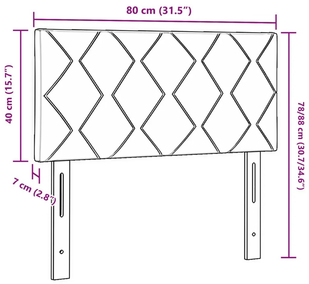 Fejtámla Gyémánt Blokk Design Rózsaszín 80 cm Bársony
