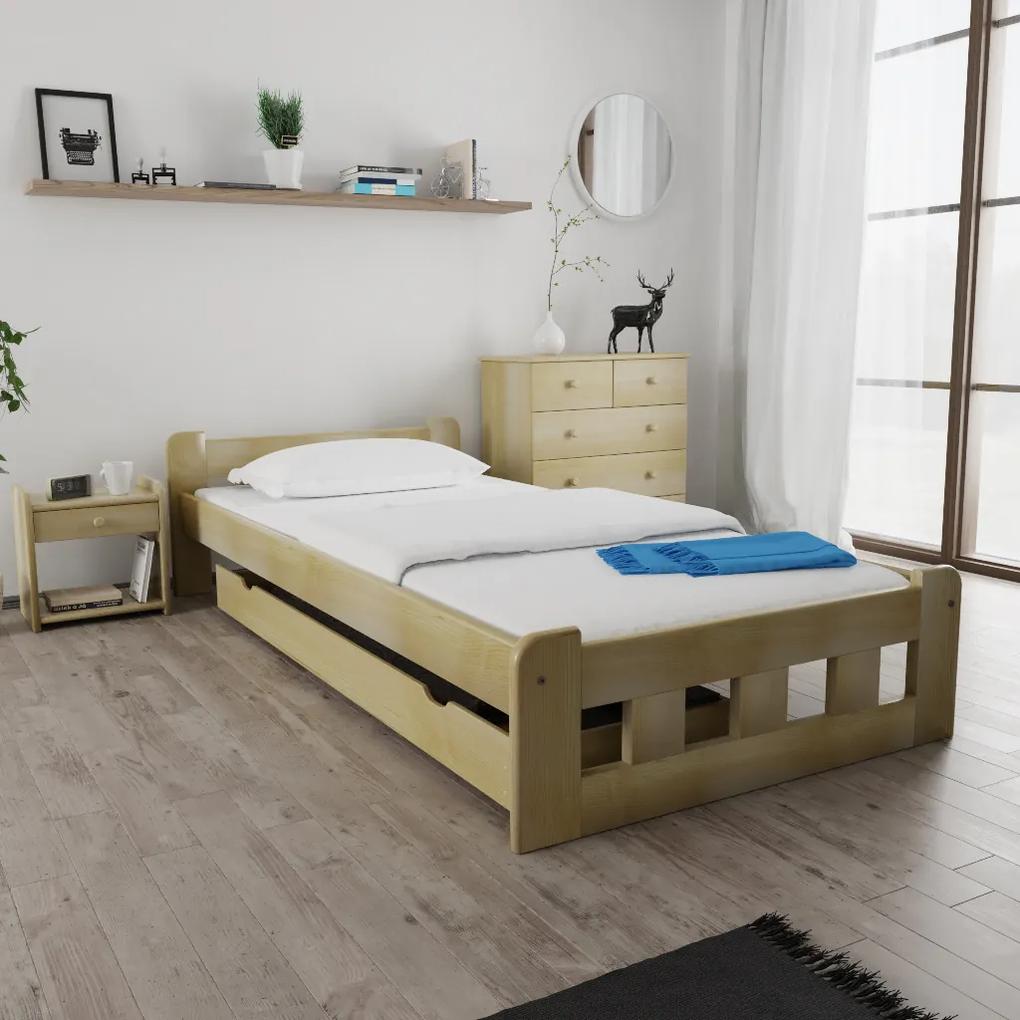 Naomi magasított ágy 80x200 cm, fenyőfa Ágyrács: Lamellás ágyrács, Matrac: Deluxe 10 cm matrac