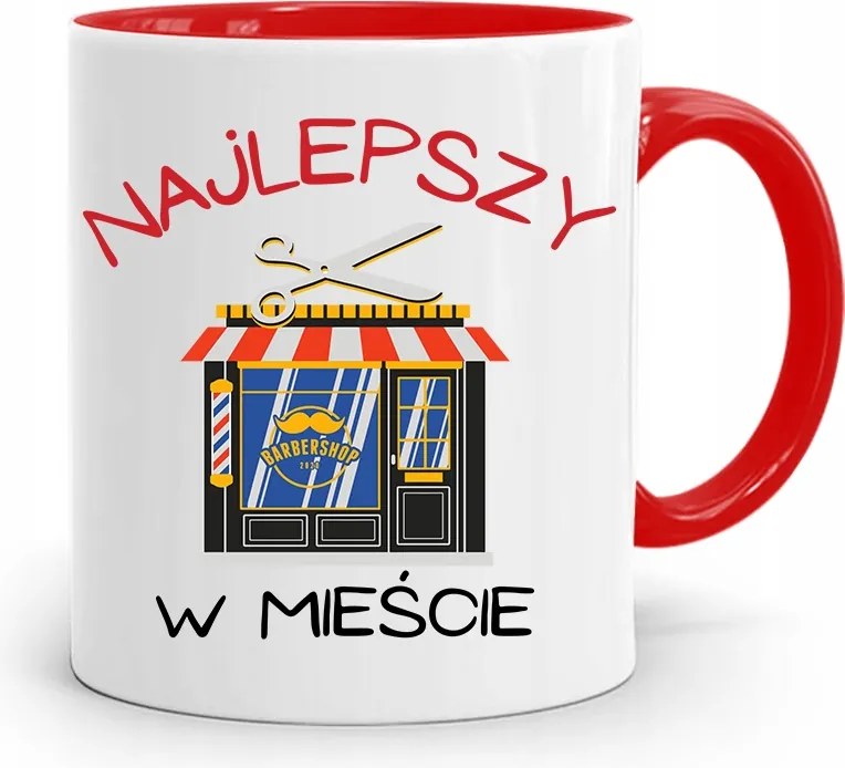 Piros Fodrász Bögre A Legjobb A Városban fényképes nyomtatással