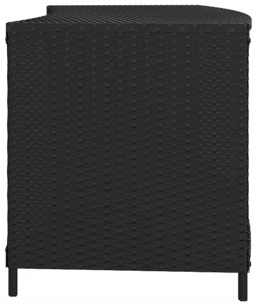 2 db fekete polyrattan tárolópolc