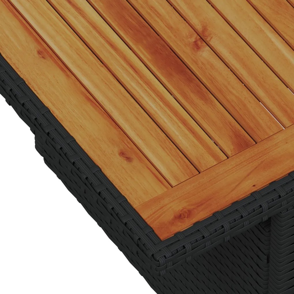 6 darabos kerti kanapé szett párnákkal fekete poly rattan