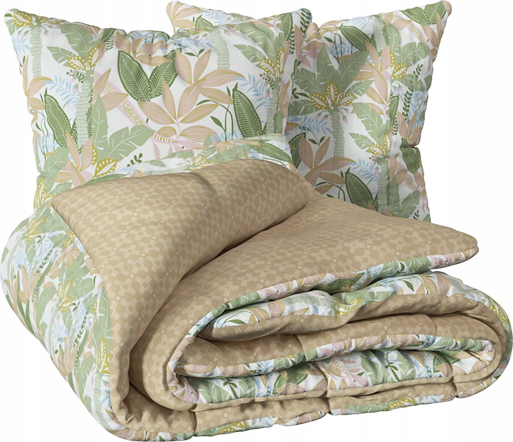 Színes Pamut Ágyneműhuzat Perkál Virágmintás 240 X 220 CM 63 X6 3 CM