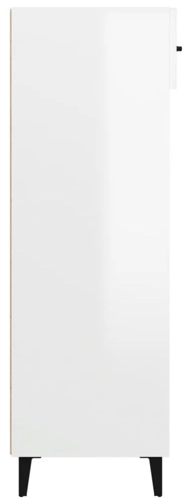 magasfényű fehér szerelt fa cipőszekrény 60 x 35 x 105 cm