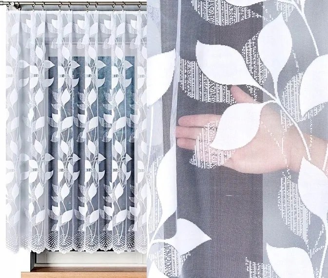 Martyna jacquard függöny mintás 023083 magasság 150cm, fehér színben (méterenként)