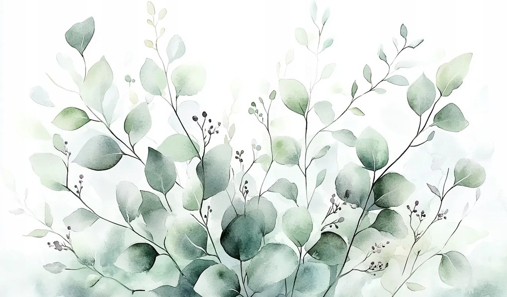 Fotótapéta Flizelina Akvarell Növény Eukaliptusz Levelek Boho 416x254 ragasztó