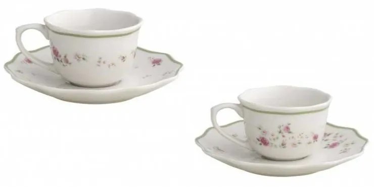 Fehér porcelán eszpresszó csésze szett 2 db-os 90 ml Nonna Rosa – Brandani