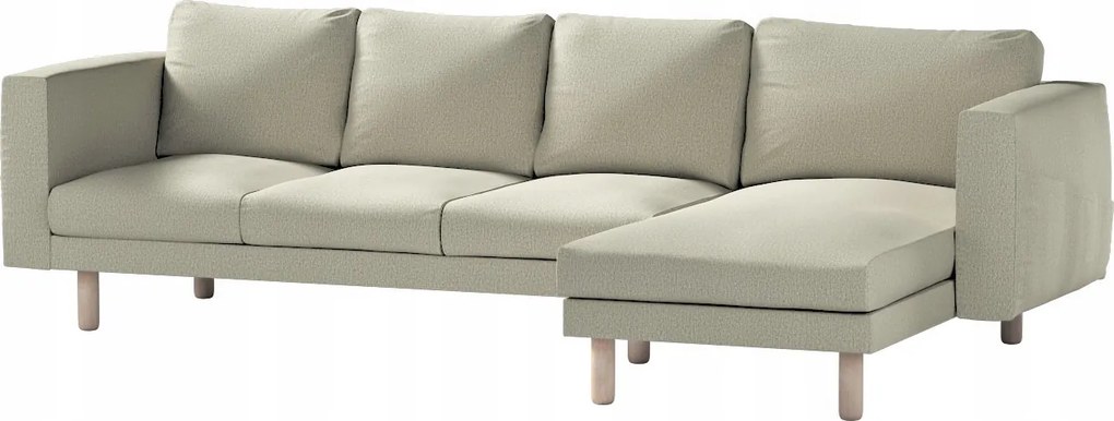 Dekoria Norsborg 4 személyes kanapé huzat Ikea sezlonnal barna