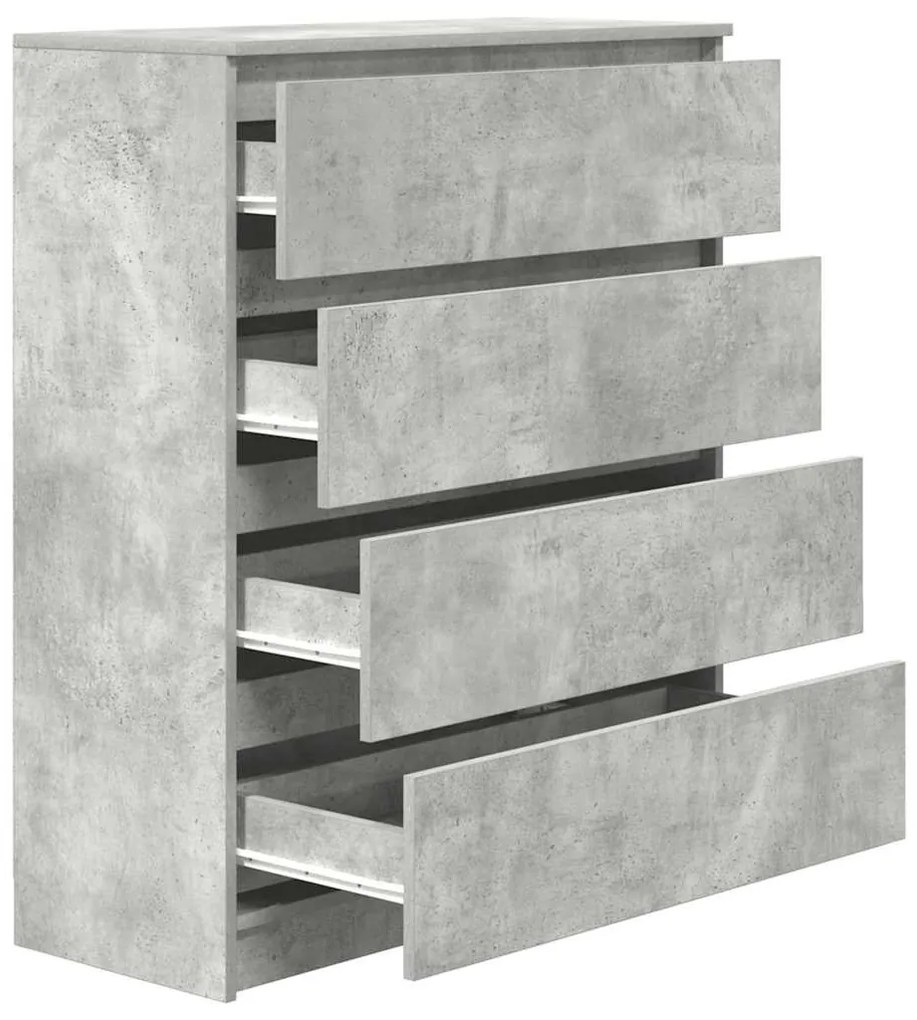 betonszürke szerelt fa tálalószekrény 80x35x99 cm