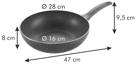 Tescoma Wok Manico Rosso 28 cm, piros,