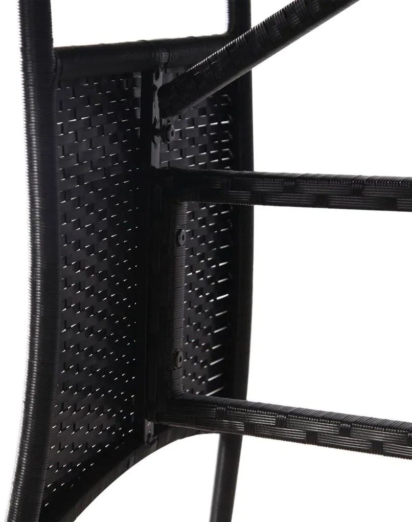 fekete polyrattan kerti asztal 80 x 80 x 74 cm