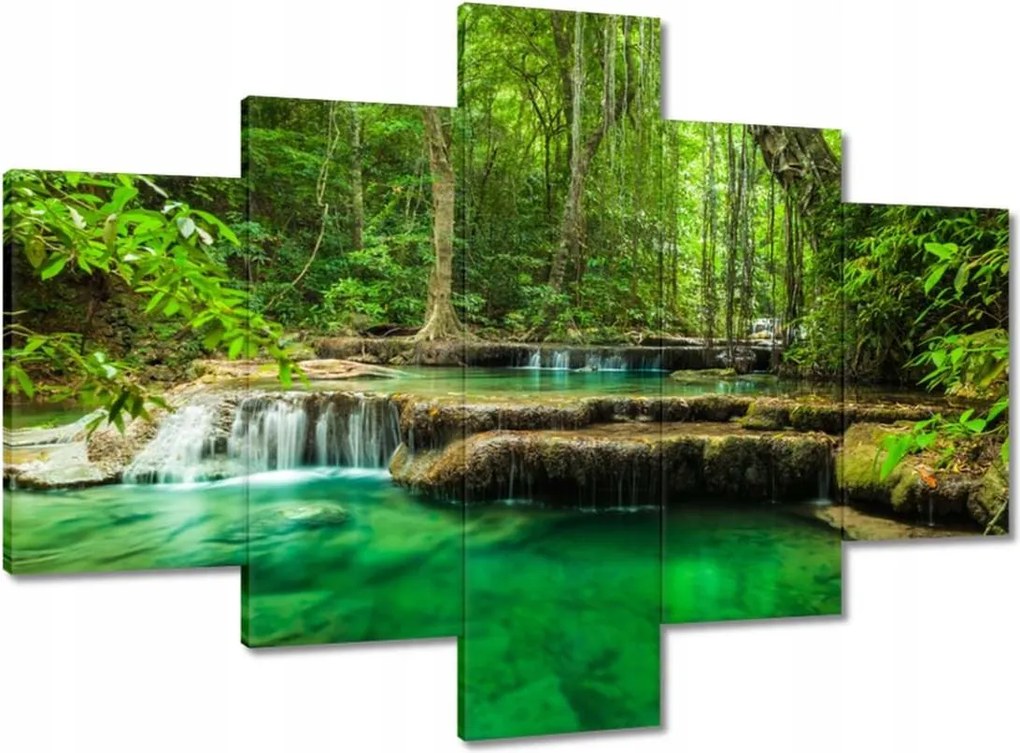 Vászonkép 100x70 Erawan vízesés Thaiföld