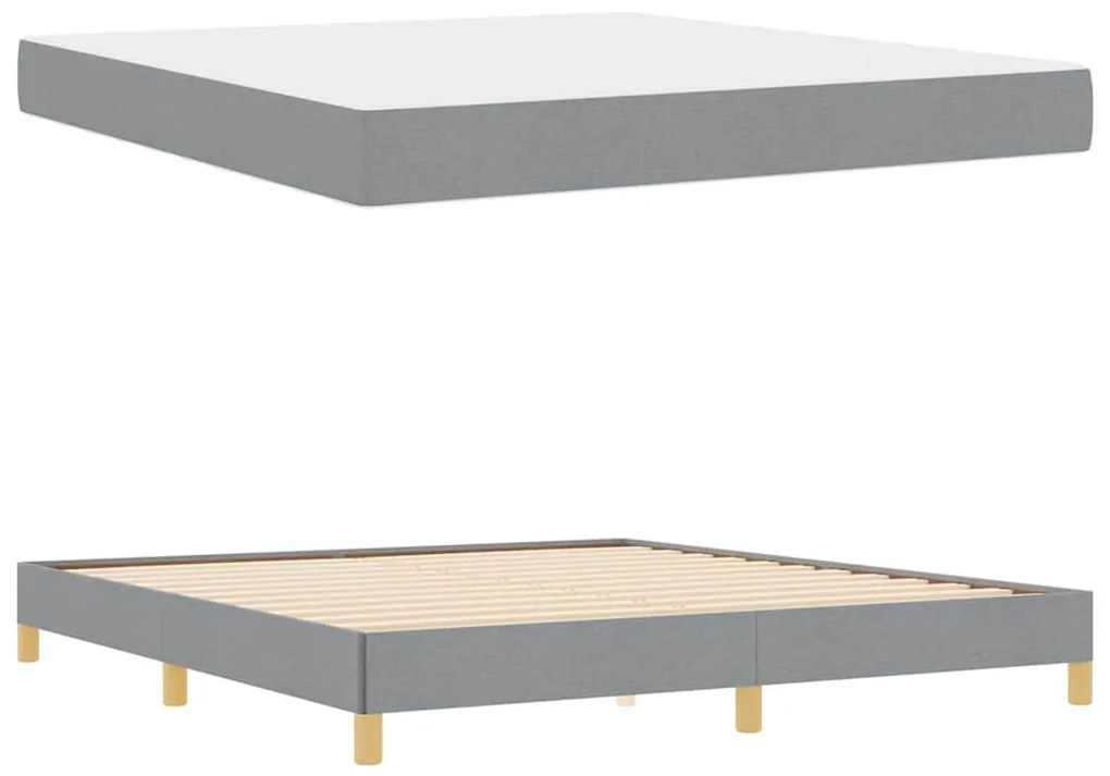 Boxrugós ágy Világosszürke és Barna 180 x 200 cm