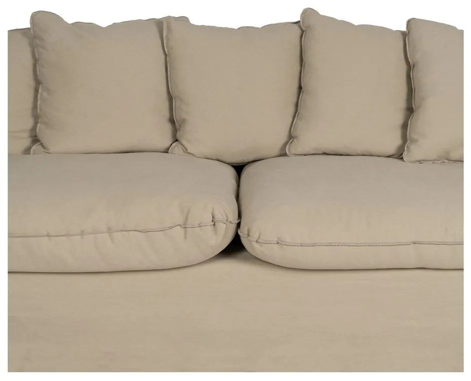 Bézs len kanapé 216 cm – Ixia