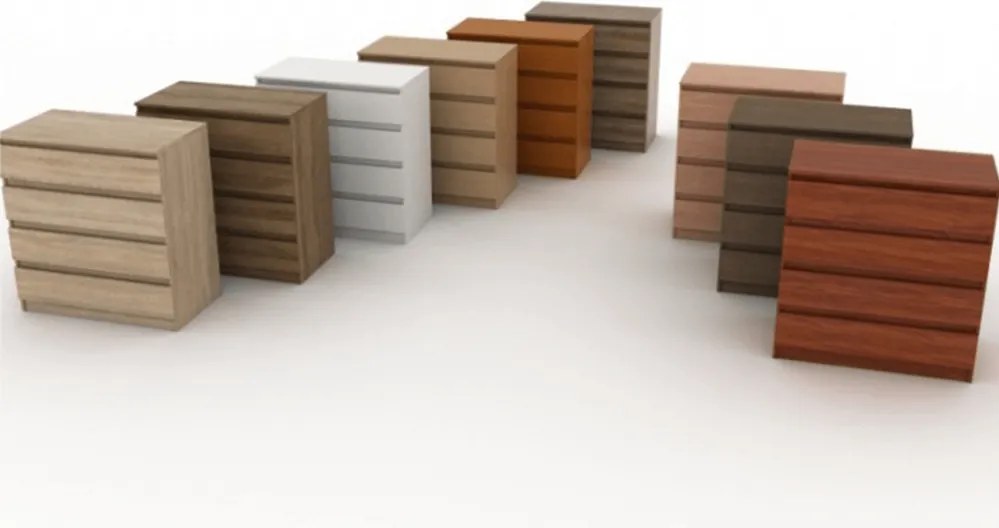 2 ajtós komód 4 fiókkal, fehér, HANY NEW 010