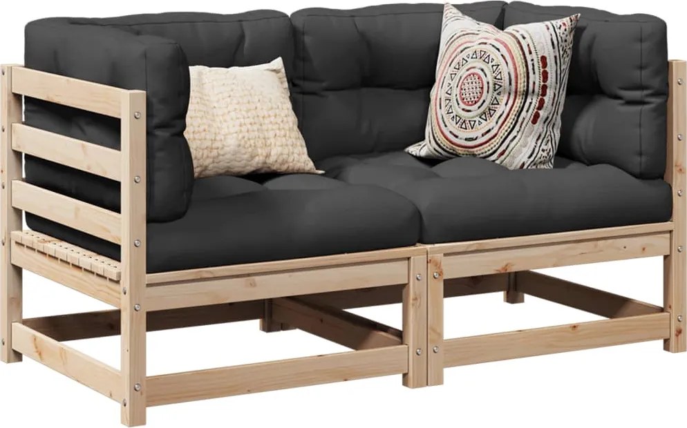 vidaXL 5 részes tömör fenyőfa kerti kanapészett