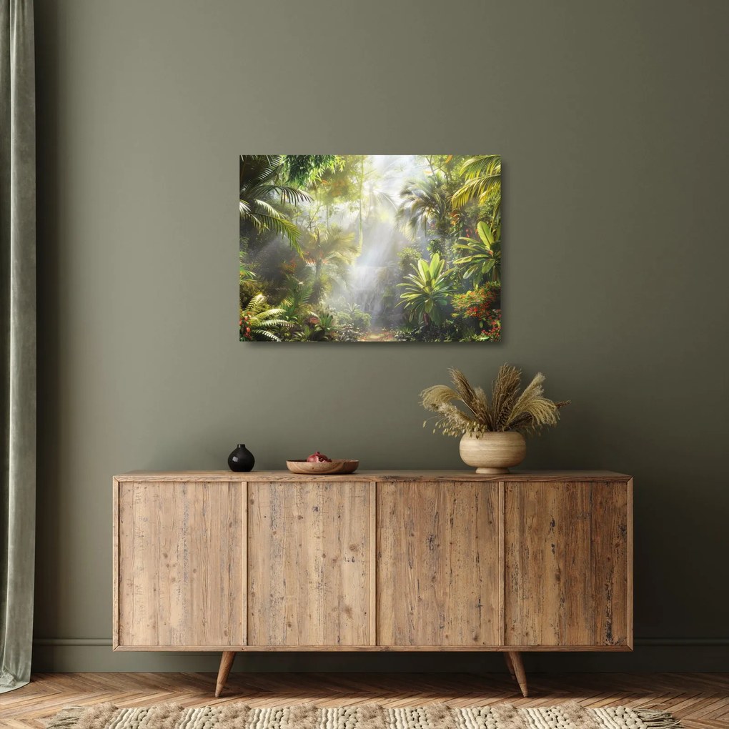 Üveg kép - Trópusi esőerdő (70x50 cm)